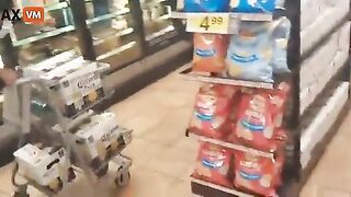 Watch This Lowlife Fill His Shopping Cart With Beer