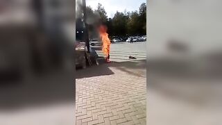 Wow! Man Sets Himself On Fire In Protest