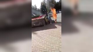 Wow! Man Sets Himself On Fire In Protest