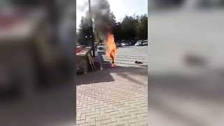 Wow! Man Sets Himself On Fire In Protest