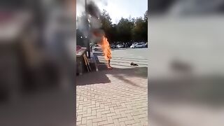 Wow! Man Sets Himself On Fire In Protest