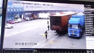 Woman Crushed By Truck And Car 