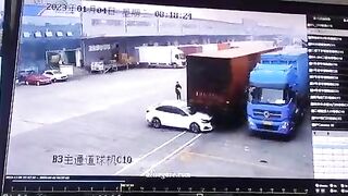 Woman Crushed By Truck And Car 