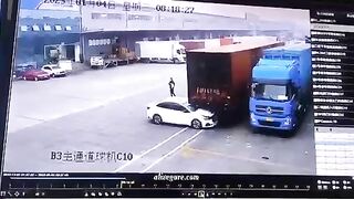 Woman Crushed By Truck And Car 