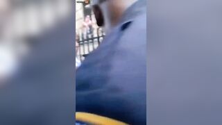 A Woman Puts Her Hand On NYPD Officer P During An Arrest