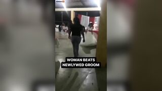 Woman Shows Up At Wedding And Starts Beating Groom - Video