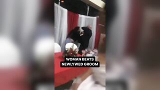 Woman Shows Up At Wedding And Starts Beating Groom - Video