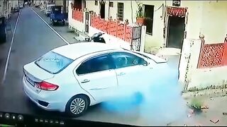 Woman Hit By Drunk Driver In India