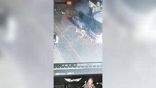 Woman Hit By Wall After Bus Drives By - Video