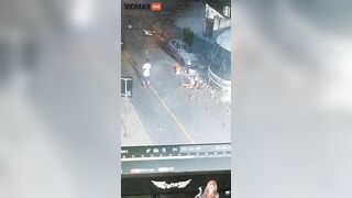 Woman Hit By Wall After Bus Drives By - Video