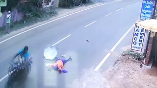 Woman Opens Umbrella While Traveling