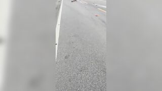 Motorcyclist's Body Torn In Half