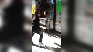 Asian Lady Purposely Spits On Outsider 