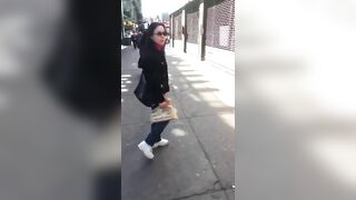 Asian Lady Purposely Spits On Outsider 