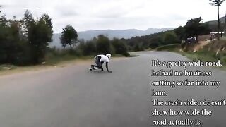 Cyclist Beats Idiot On Longboard 