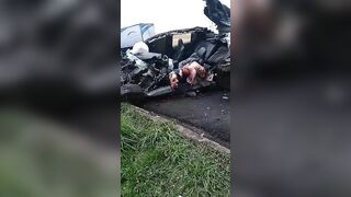 Car And Driver Torn To Pieces 