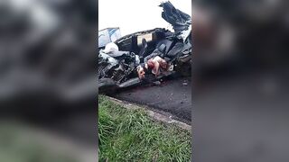 Car And Driver Torn To Pieces 