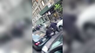 Chaos In Manhattan, Driver Runs Over A Police Officer, O. Drives