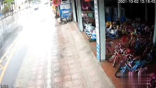 Electric Scooter Driver Hit By Speeding Car 