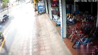 Electric Scooter Driver Hit By Speeding Car 