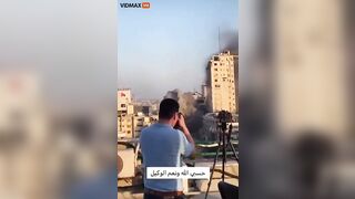 Footage Of Israeli Fighter Jets Bombing Hamas Skyscrapers In Gaza 