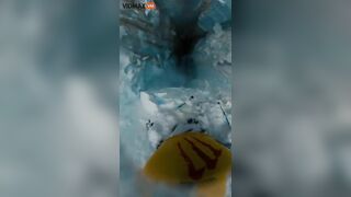 Horrifying Video Shows Skier Falling Into Huge Crevice
