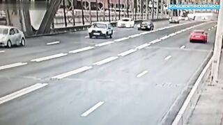 Guy Randomly Jumps Off Bridge 