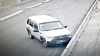 Guy Randomly Jumps Off Bridge 