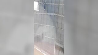 Guy Climbs Building And Falls 