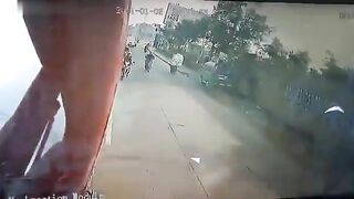 Man On Bike Dragged To Death By Truck Wheels 