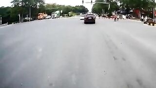 Idiot Gets Run Over By Truck 