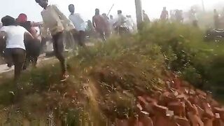 Indian Farmers Mowed Down During Protests 