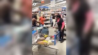 Madness Breaks Out In Walmart's Meat Aisle. Pure Chaos! -V