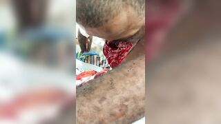 Man Gets Fucked After Having His Face Cut Off 