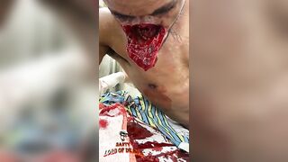 Man Gets Fucked After Having His Face Cut Off 