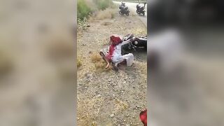 Man Cursed On Head For Not Wearing Helmet 