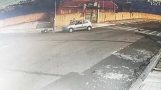 Man And Girl Head-on Car Crash 