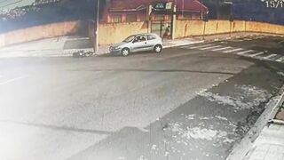 Man And Girl Head-on Car Crash 