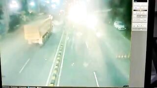 Motorcyclist's Head Crushed By Tow Truck 
