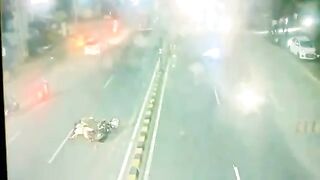 Motorcyclist's Head Crushed By Tow Truck 