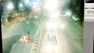 Motorcyclist's Head Crushed By Tow Truck 