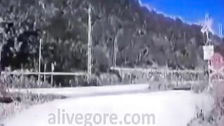 Old Coot Park Car Trying To Open Car At Railroad Crossing