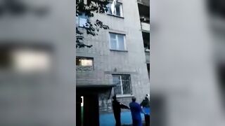 Russian Woman Falls From Third Floor Wearing Wedding Dress