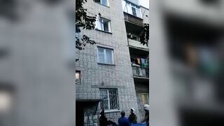 Russian Woman Falls From Third Floor Wearing Wedding Dress