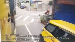 Scooter Driver Crushed To Death By Truck 