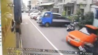 Scooter Driver Crushed To Death By Truck 