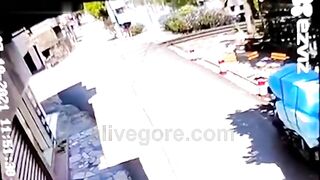 Motorcyclist Hit By Train 