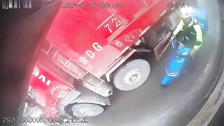 Motorcyclist Killed Under Cargo Wheels 