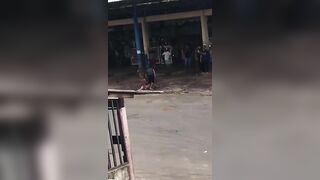 Thief Beaten With Machete 