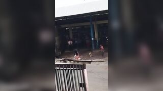 Thief Beaten With Machete 